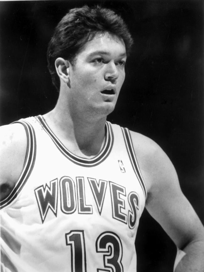 Back in the day: Luc Longley during his time with the Minnesota Timberwolves.