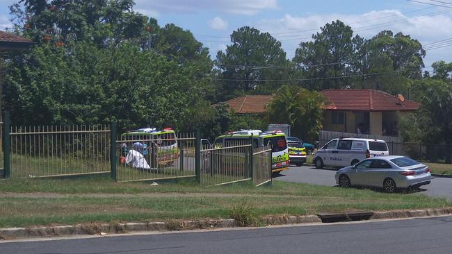 Police and paramedics on scene of dog bite at Southport last year. Picture: Jerad Williams.