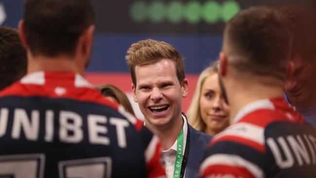 Smith was all smiles after his side created history. Picture: Brett Costello