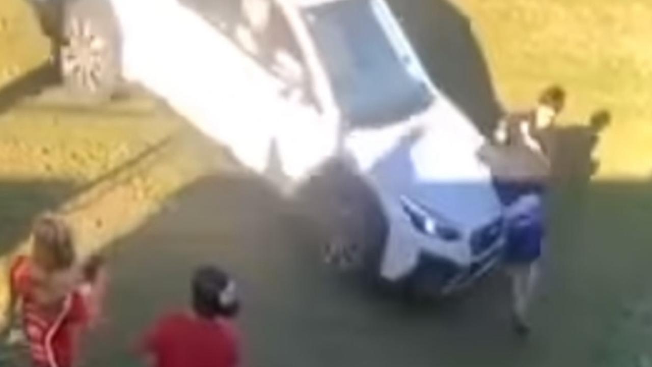WATCH: Insane moment car ploughs into fighting teens
