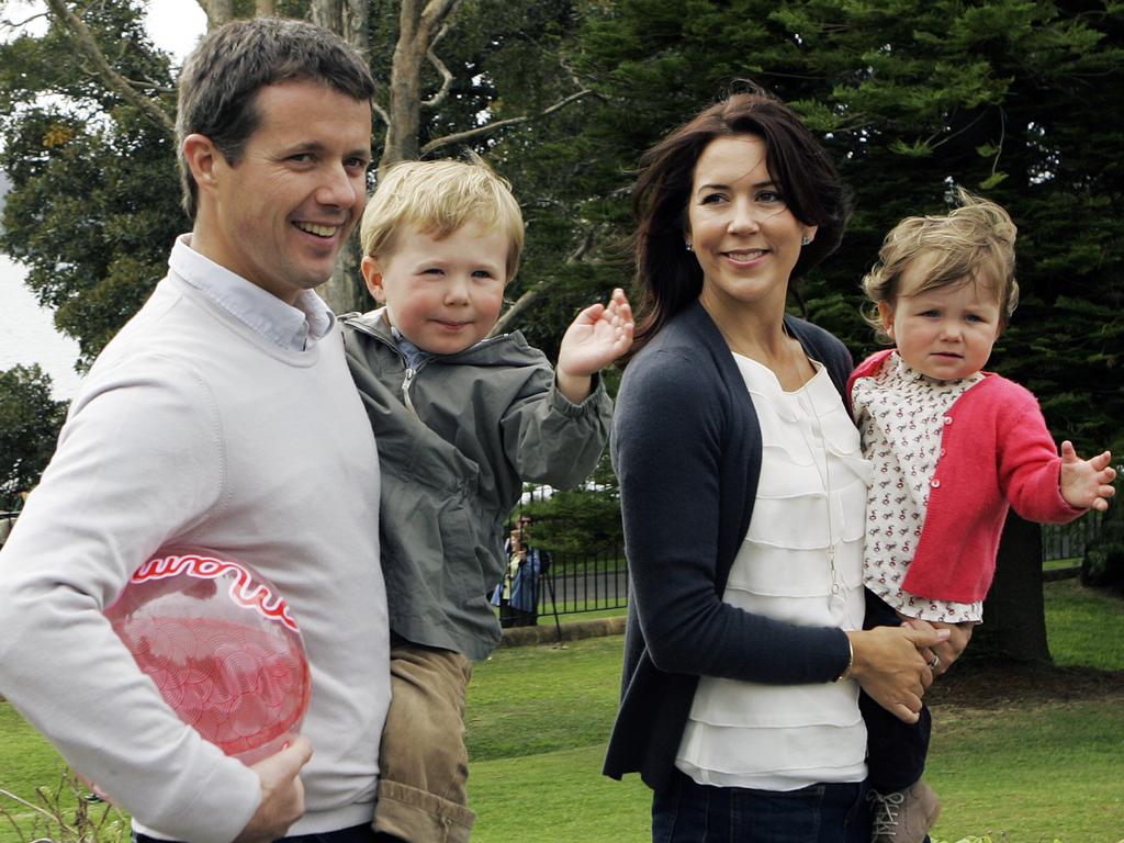 Prince Frederik and Princess Mary bring the two young children over to Australia for a visit in 2008. Picture: Rob Griffith/AP