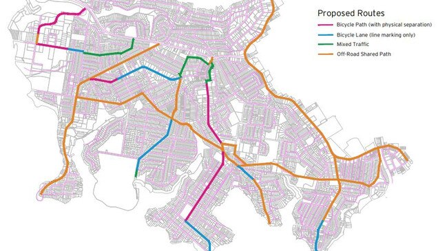 The proposed routes outlined in the five year plan.