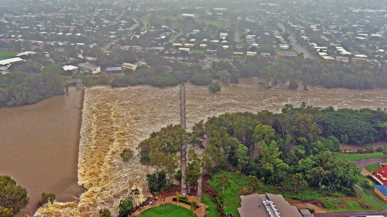 Townsville floods. Aerial damage of Blacks Weir, Douglas from a helicopter. Picture: Zak Simmonds