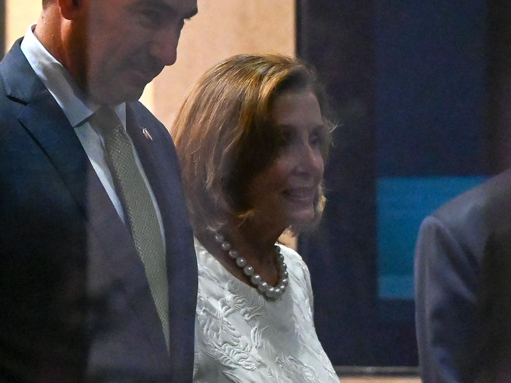 Nancy Pelosi leaves the Shangri-La Hotel in Singapore. Picture: Roslan Rahman/AFP