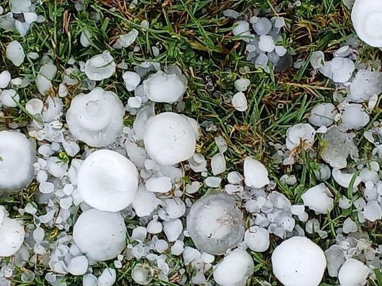 wild hailstorm in ﻿Casterton, Victoria, caused thousands of dollars worth of damage  The tiny rural town was ﻿pelted with golf ball-sized hail last Thursday,  Picture:  Facebook