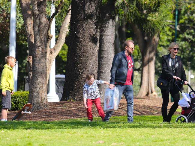 Cate and co ... the Oscar winner dressed down in all-black and sunglasses. Picture: Snapper