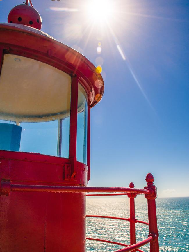 Nazare’s red lighthouse at the Forte of Sao Miguel Arcanjo. Picture: Emily McAuliffe