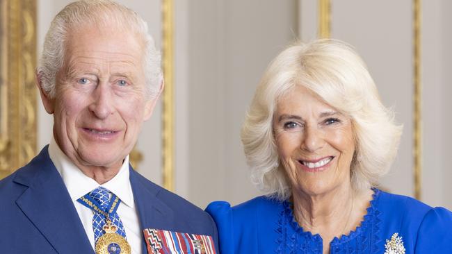 A supplied image obtained on Monday, July 15, 2024, shows the official Australian portrait of His Majesty King Charles III and Queen Camilla at Buckingham Palace in London, England. Picture: NewsWire / Supplied by Millie Pilkington, Buckingham Palace, via the Department of the Prime Minister and Cabinet