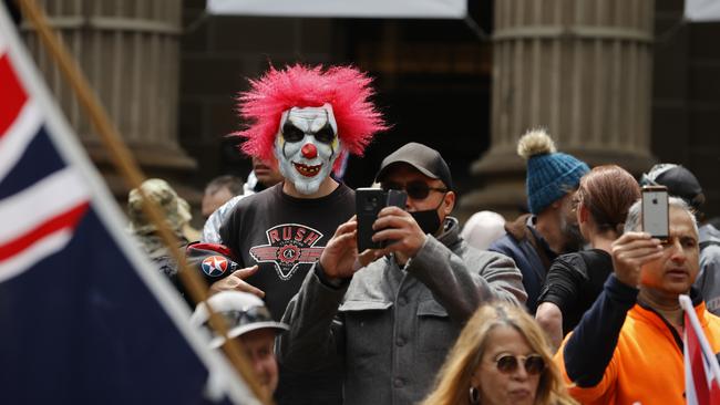 Legitimate protests don’t need to cover their face. Picture: Alex Coppel