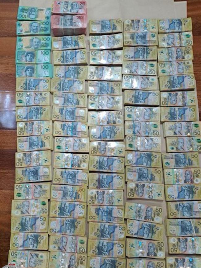 Cash seized at Picton on Wednesday. Picture: NSW Police Force