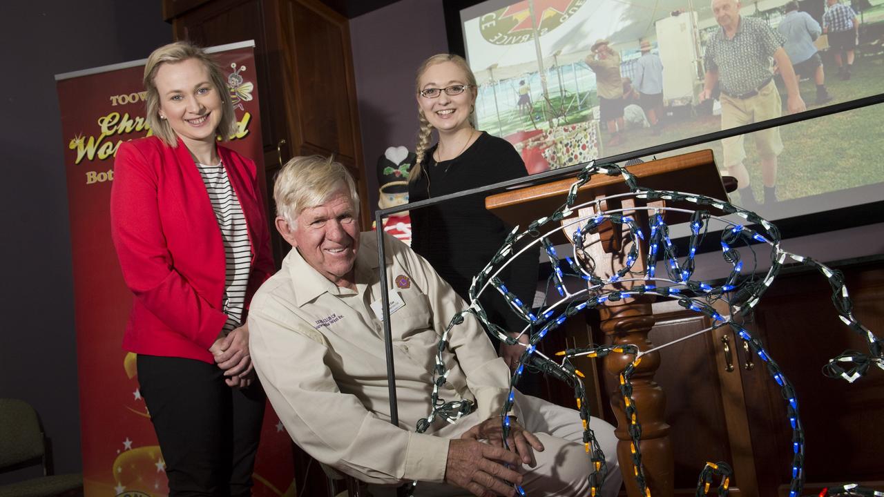 At the launch of Toowoomba's Christmas Wonderland are project chairman Marshall Cox with Toowoomba Hospital Foundation's Anna Jones (left) and wonderland committee member Emma Otto, Thursday, October 27, 2016.