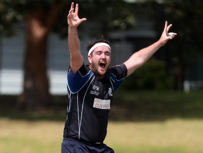 Matt Wilcox appeals for a lbw. Picture: Mark Dadswell