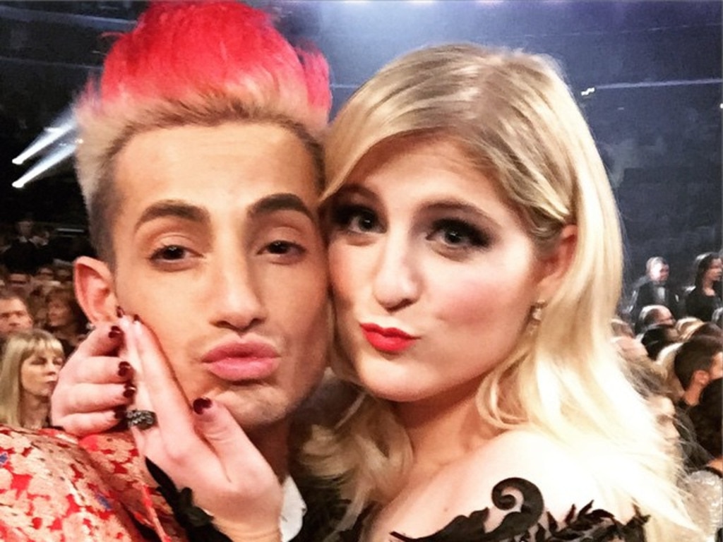 Frankie Grande and Meghan Trainor get friendly, " Cutest couple at @thegrammys. @meghan_trainor." Picture: Instagram