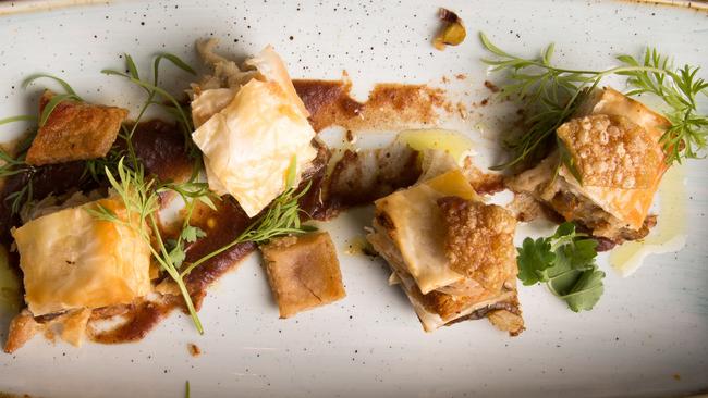 Pork belly baklava at 1821.