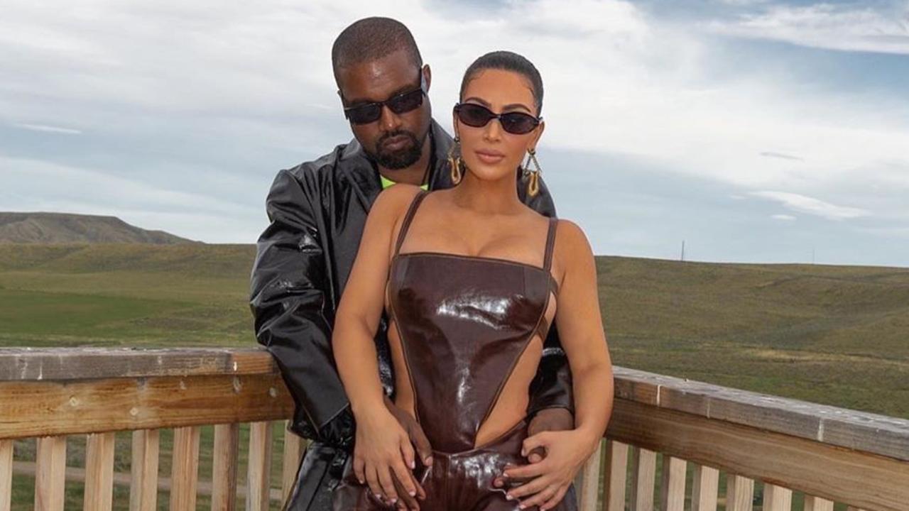 Kim Kardashian and Kanye West at their Wyoming ranch.