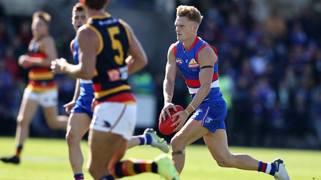 Bulldog Adam Treloar in full flight. Picture: Michael Klein