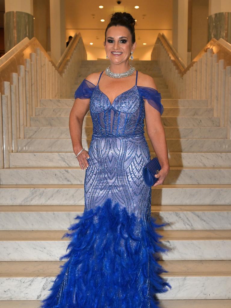 Jacqui Lambie is set to turn heads in her stunning blue frock. Picture: Tracey Nearmy/Getty Images