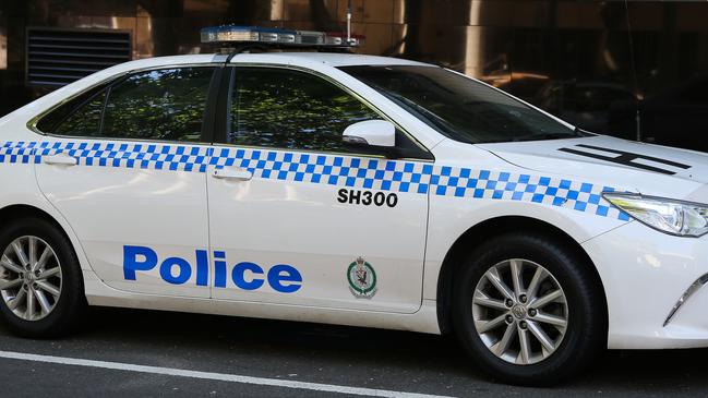 The police car was parked outside the pizza shop. Picture: File