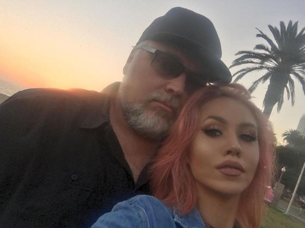 Imogen Anthony with boyfriend Kyle Sandilands in Santa Monica, California, "We went for hotdogs in Santa Monica, stood by the sunset, and then went to a British pub #life" Picture: Instagram