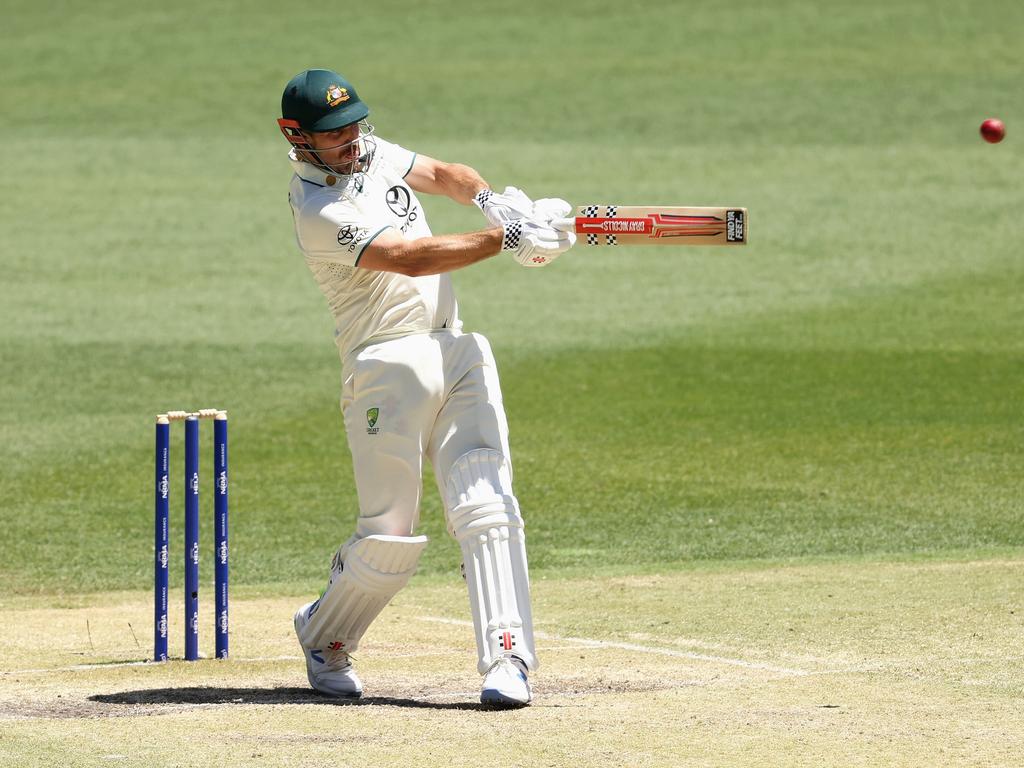 Hometown boy Mitchell Marsh, playing in his first Perth Test in six years, belted 90 63 not out and took a wicket in the first innings.