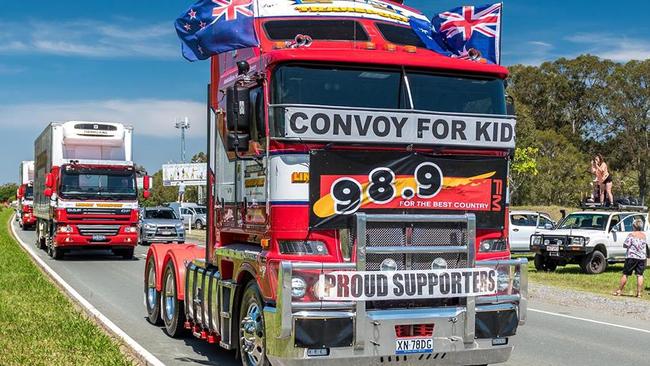 About 600 trucks are expected to snake their way from Forest Lake through to the Redcliffe Showgrounds as part of Brisbane Convoy for Kids.