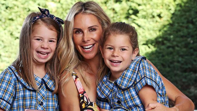 Candice Warner with her daughters Indi and Ivy. Picture: Tim Hunter.