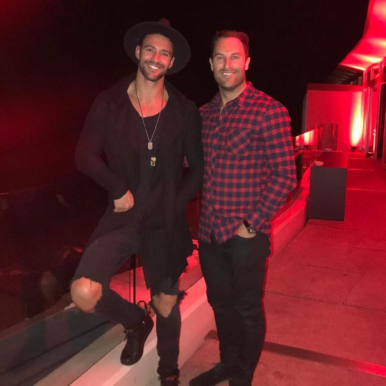 Kris Smith and Sasha Mielczarek ... "Date night, with the farmer wants a wife #dudecandress #bromance" Picture: @krissmith13/Instagram