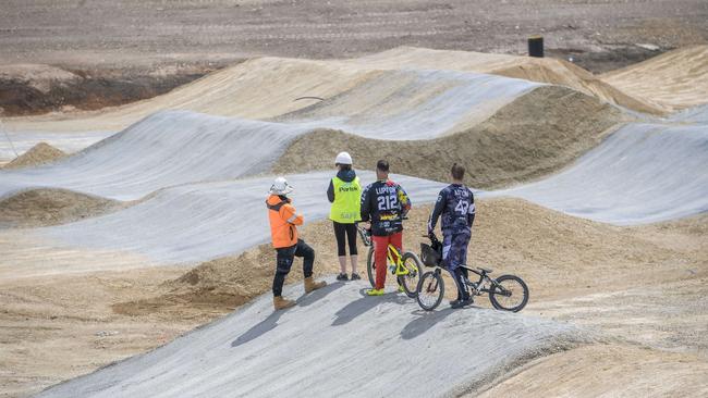 Sam Willoughby BMX park at O’Halloran Hill. Picture: Roy VanDerVegt