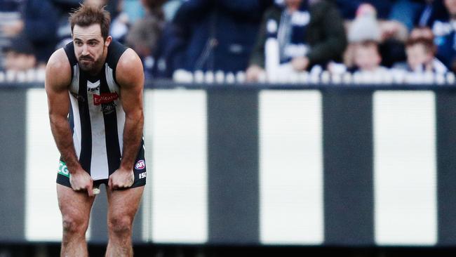 Steele Sidebottom reacts after the final siren. Picture: Getty Images