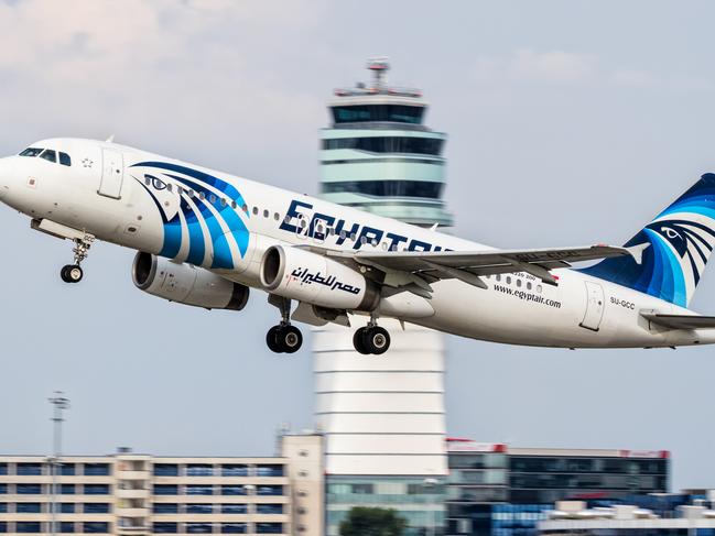 This August 21, 2015 photo shows an EgyptAir Airbus A320 with the registration SU-GCC taking off from Vienna International Airport, Austria. Egyptian aviation officials said on Thursday May 19, 2016 that an EgyptAir plane with the registration SU-GCC, traveling from Paris to Cairo with 66 passengers and crew on board has crashed off the Greek island of Karpathos. Meanwhile, Egypt's chief prosecutor Nabil Sadek says he has ordered an "urgent investigation" into crash. Sadek instructed the National Security Prosecutor to open an "extensive investigation" in the incident. (AP Photo/Thomas Ranner)