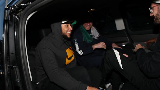 Simmons went to great lengths to avoid the media and fans camped outside waiting for a glimpse of the NBA star. Picture: David Swift