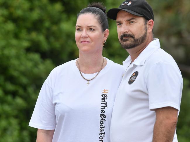 Michael and Kerri-Lyn Stewart, it's a year to the day friday since their son Balin, died from a stab wound on thier front lawn. Picture: Patrick Woods.