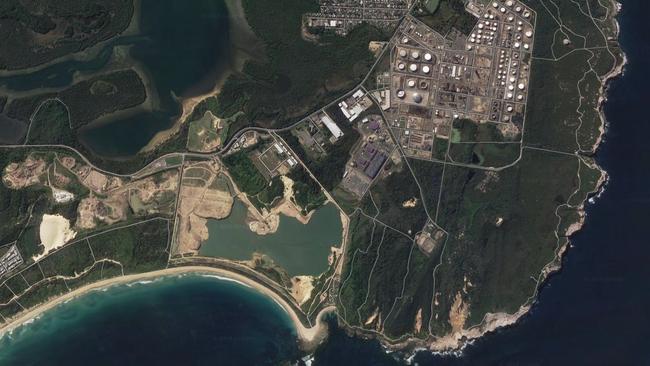 An aerial view of the Sydney desalination plant at Kurnell. Picture: Google Maps