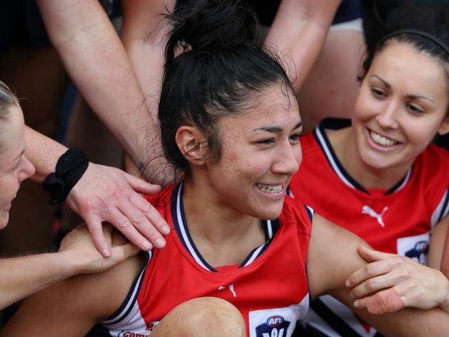 WOMENS VFL GRAND FINAL  Melbourne Uni v Darebin Falcons  Premiers Falcons player of the  game  Darcy Vescio Picture:Wayne Ludbey