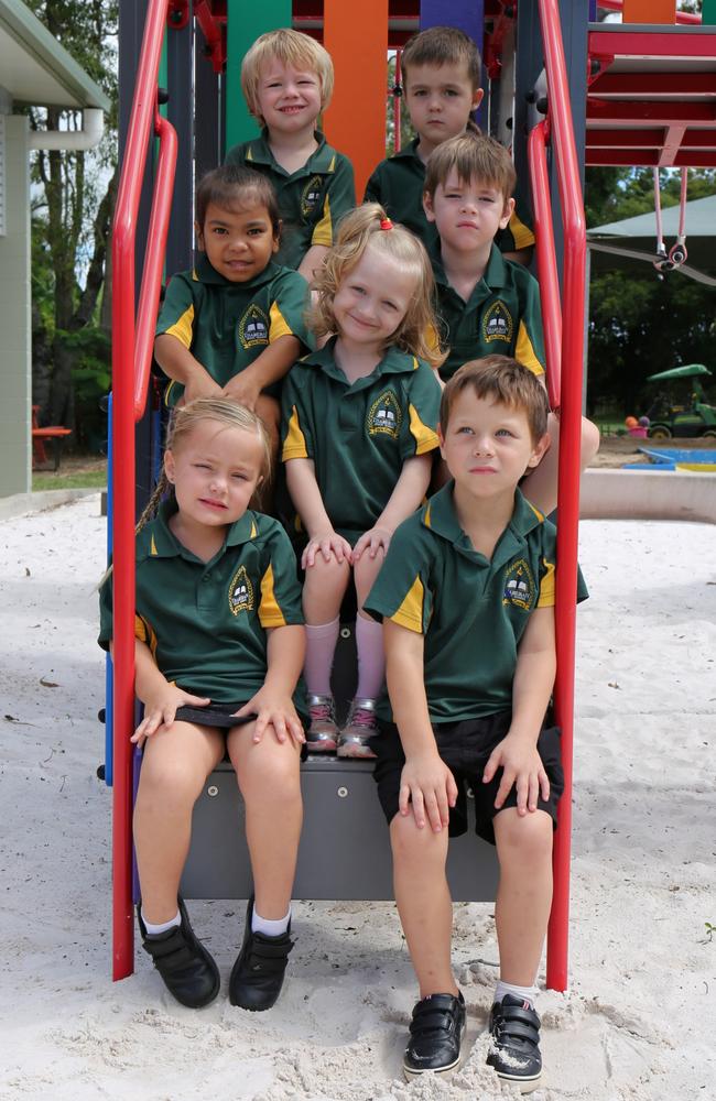 Thabeban State School Preps. Back row: Harley, Charlie. Third row: Adalia, Henry. Second row: Havana. Front row: Willow, Taylor.