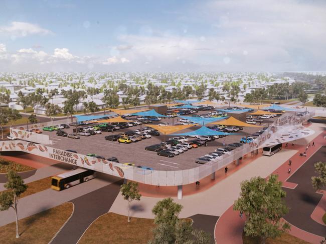 POLITICAL DRIVE: An artist’s impression of the Liberals’ plan for a $7.5 million a Park ‘n’ Ride facility at Paradise.