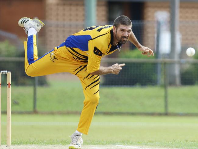 Cameron Davis bowls for Norths in the Cricket Far North first grade match between Norths and Cassowary Coast, held at Griffiths Park, Manunda. Picture: Brendan Radke