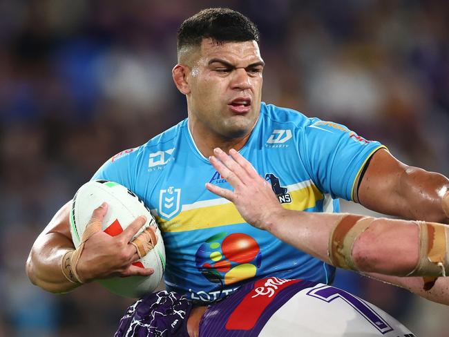 Corey Parker has called on the Titans to use the David Fifita money to poach Jahrome Hughes from the Melbourne Storm. Picture: Getty Images