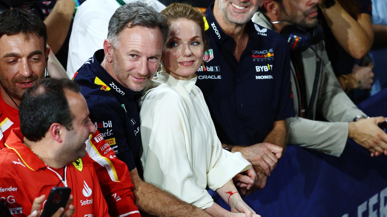 Christian Horner and Geri Horner. Photo by Clive Rose/Getty Images.