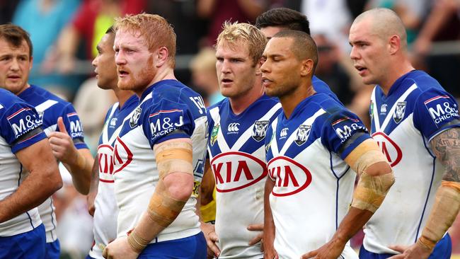 The Bulldogs had a day to forget against the Sea Eagles. Picture: Gregg Porteous
