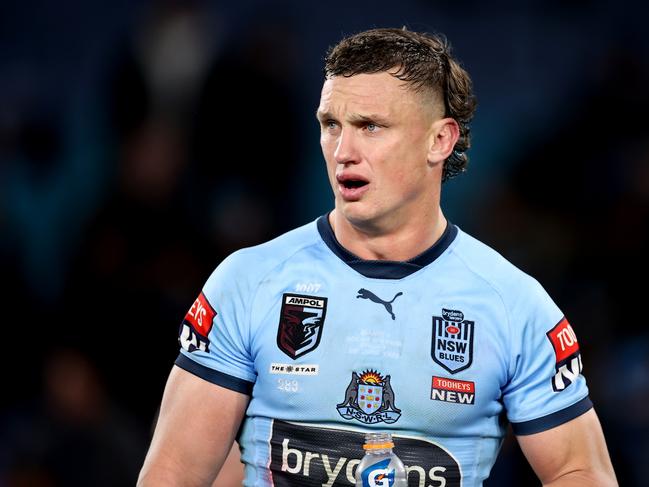 SYDNEY, AUSTRALIA – JUNE 08: Jack Wighton of the Blues looks on during game one of the 2022 State of Origin series between the New South Wales Blues and the Queensland Maroons at Accor Stadium on June 08, 2022, in Sydney, Australia. (Photo by Mark Kolbe/Getty Images)