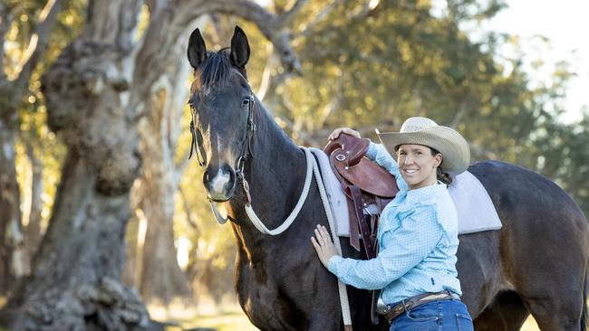 Elle Moro with her horse Mobile Boomerang. Elle’s passion stems from treating both rider and horse with dignity and honour. Picture: Zoe Phillips