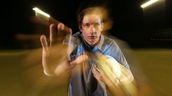 Christian Stevenson of Bracken Ridge from the Norths Juniors Rugby League Club. The club are conducting concussion training sessions to raise awareness. Picture: Josh Woning.