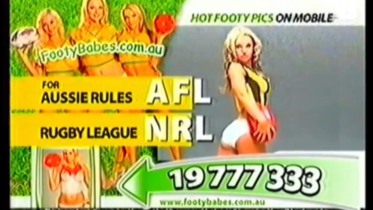 Hot Footy Babes late-night TV ad from 2006. Picture: otherpeoplesknees/Reddit