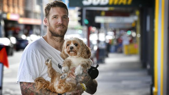 Dane Swan and his dog Barney. Picture: David Caird