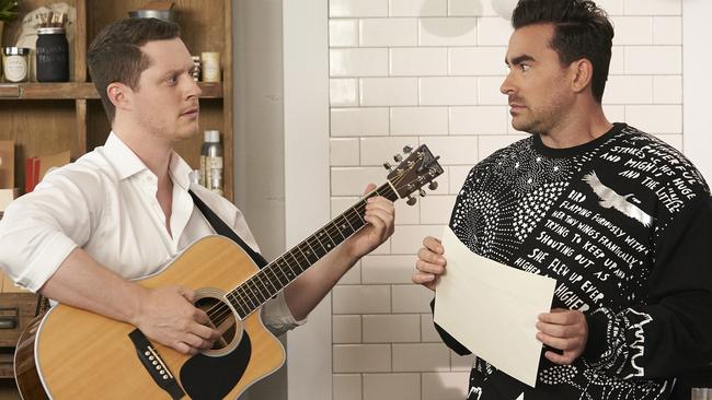 Noah Reid and Daniel Levy in Canadian TV series, Schitt's Creek. Picture: Supplied.