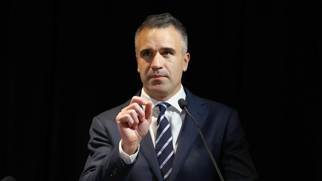 September 30, 2024: Premier Peter Malinauskas and Minister for Defence and Space Industries Stephen Mulligha and Craig Lockhart, BAE Chief Executive with announcement that BAE with move their National Headquarters to Lot 14 in Adelaide. Picture: Kelly Barnes