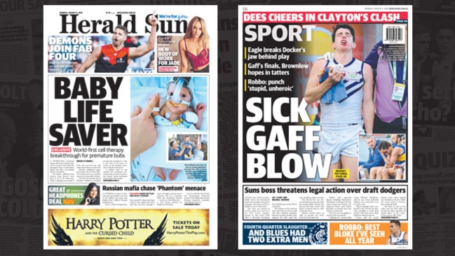 Herald Sun Front Page Front Page News Sunday Herald Sun Front Page Herald Sun
