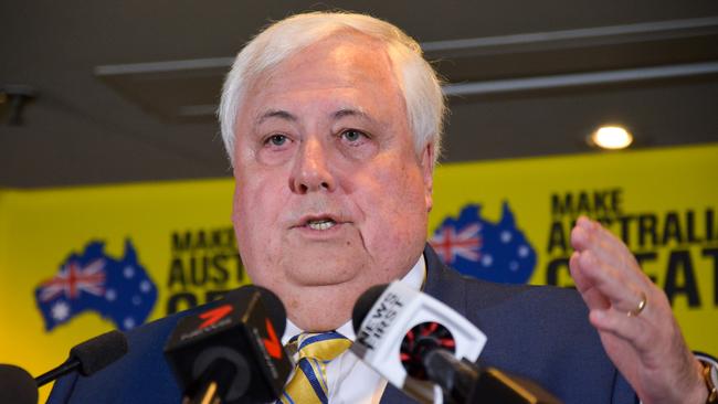 United Australia Party leader Clive Palmer. Picture: AAP