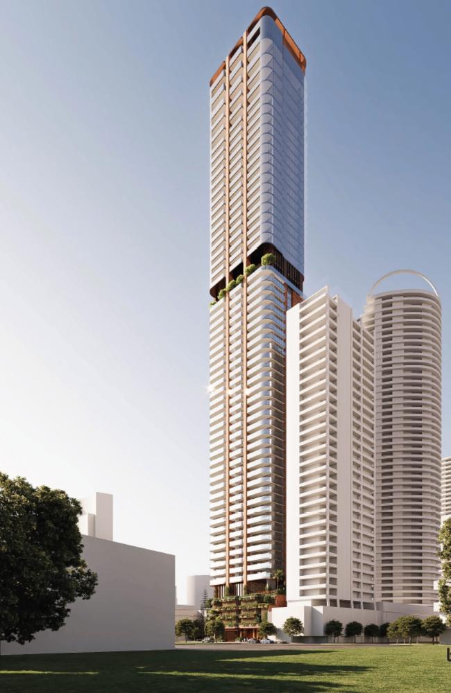 Artist impression of the proposed Pollycell tower in Broadbeach.